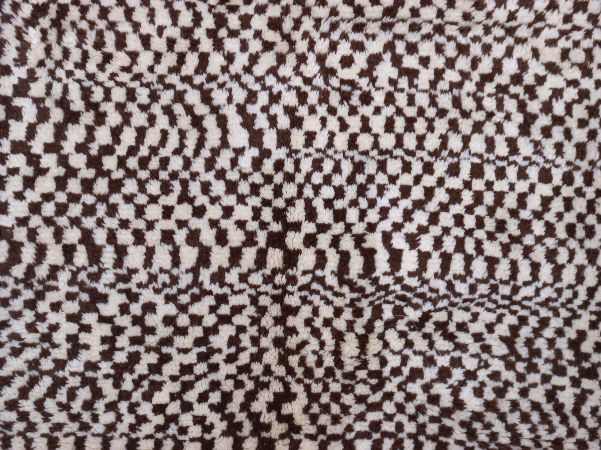 Handmade Tulu Rug, 100% Natural Un-Dyed Wool. Cream and Brown. Custom Options Available
