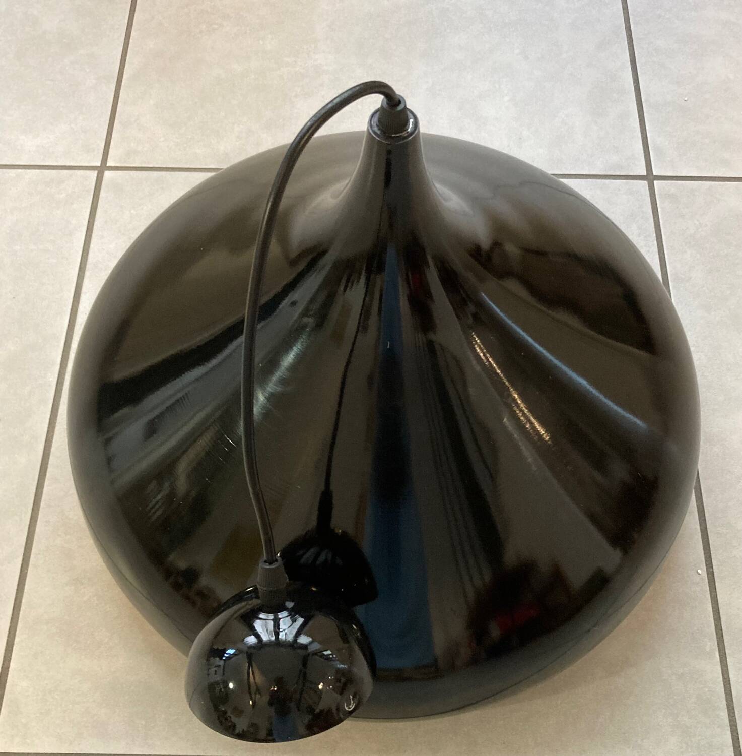 Black metal suspension diam 41cm