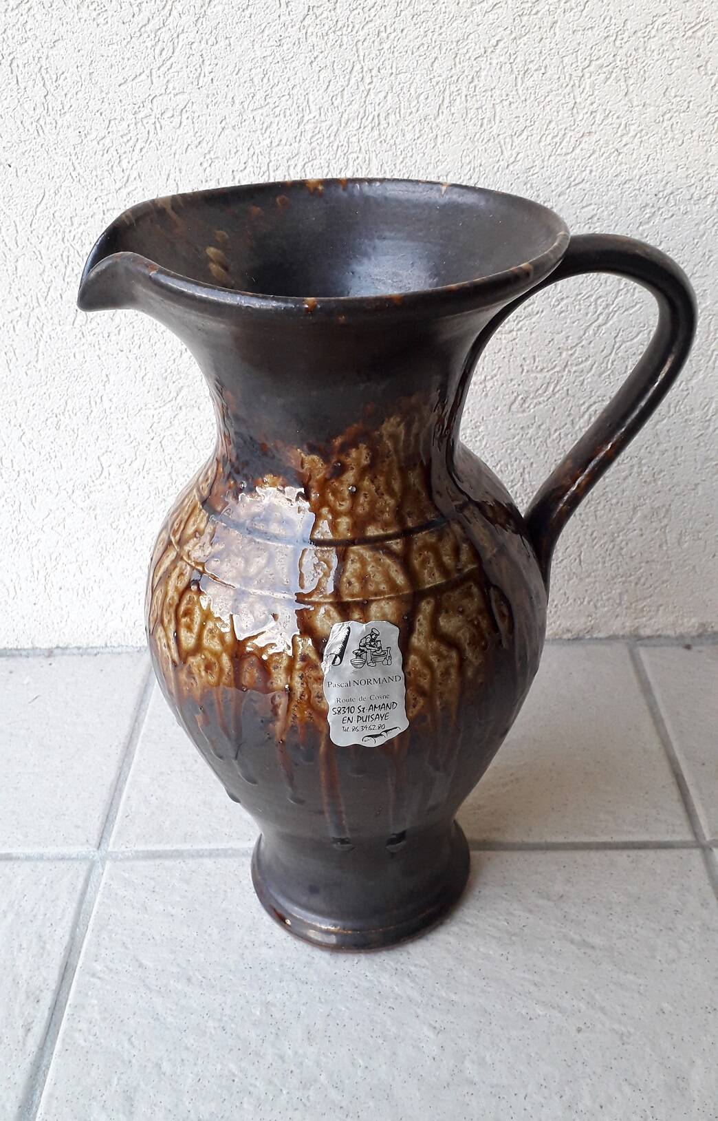 Saint Amand Normandy stoneware pitcher