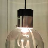 Murano Glass and Varnished Metal Pendant by Toni Zuccheri for Venini, Italy