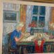 Original mid-century Swedish oil on canvas – “Family” by Eric With – vintage & framed – 75 × 91 cm (29.5" × 35.8")