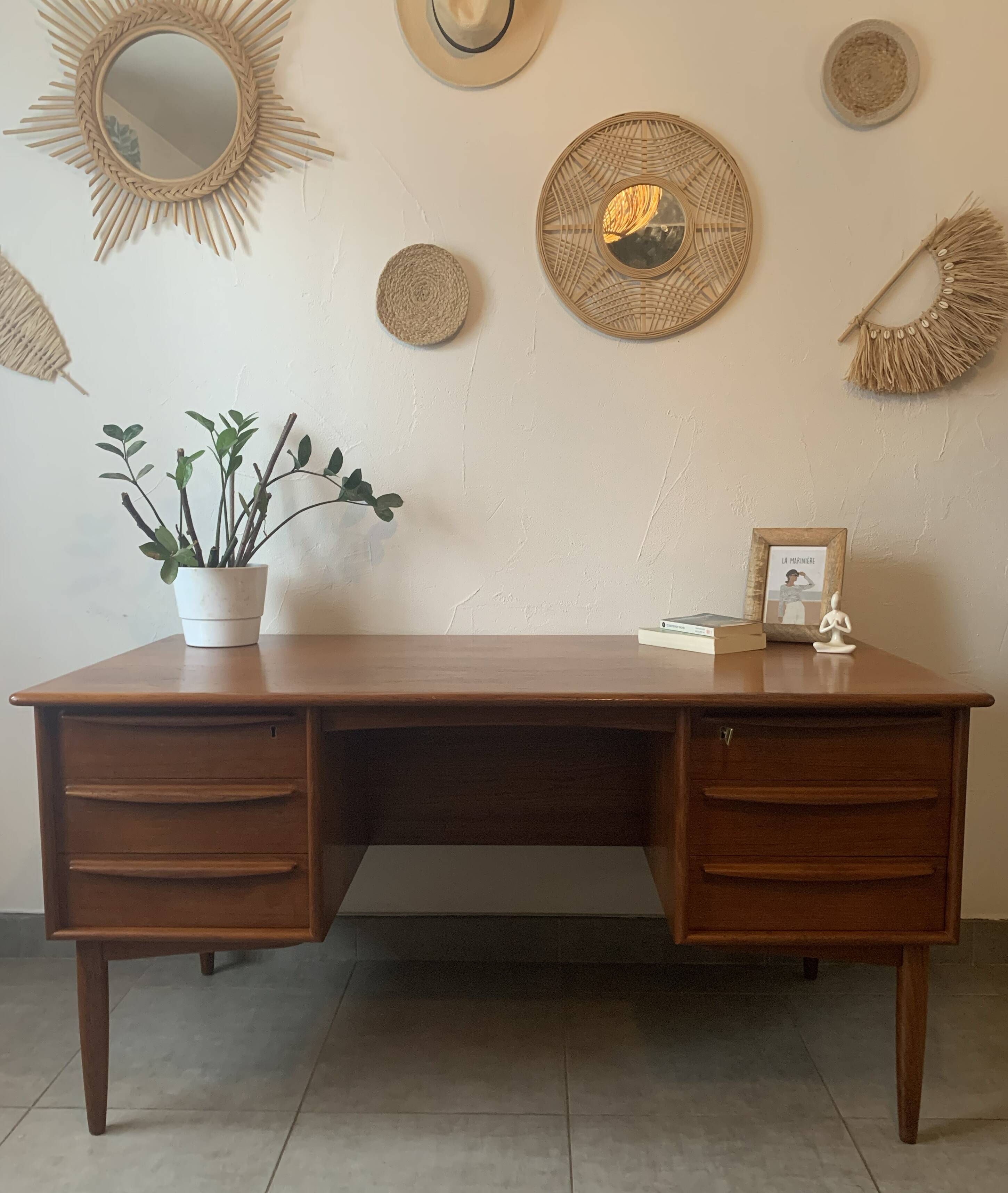 Danish Falster Teak Desk by Svend Madsen, 1960s