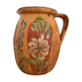Vase vintage en terre cuite peint à la main