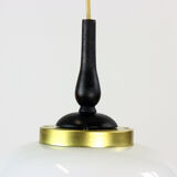 Suspension du milieu du siècle avec deux lampes opalines, Tchécoslovaquie vers les années 1960