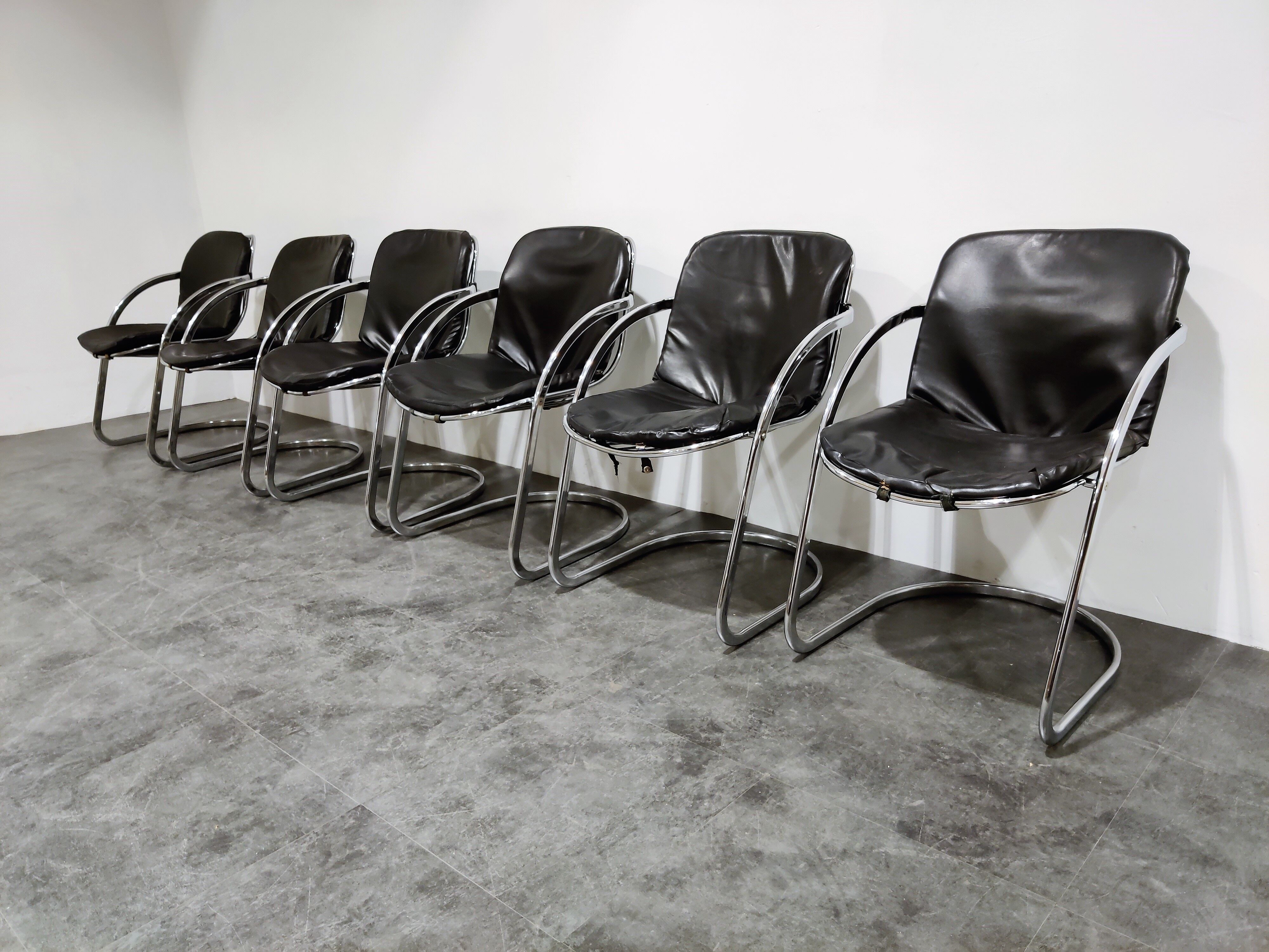 Set of 6 Gastone Rinaldi Dining chairs, 1970s