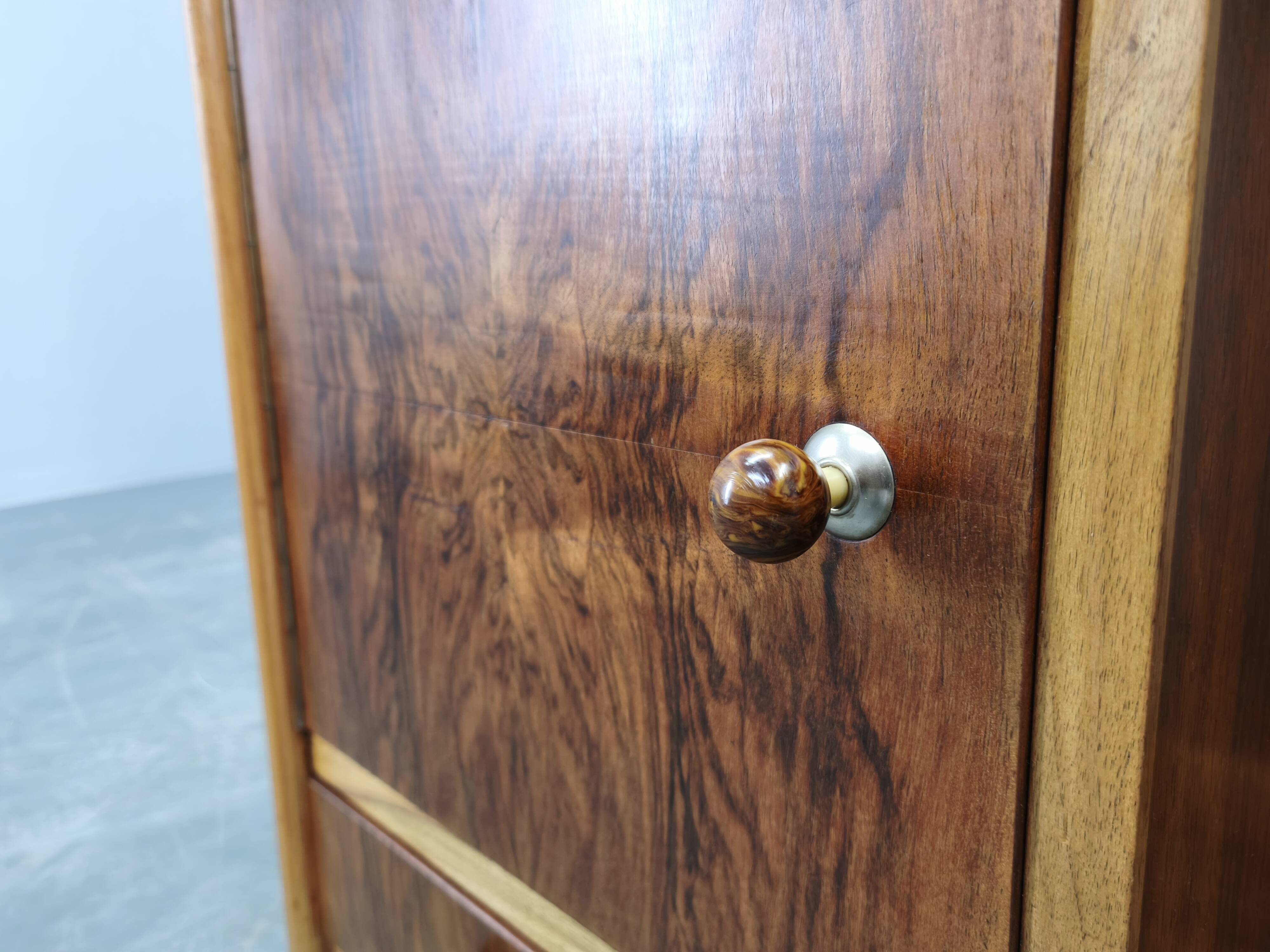 Pair of Italian Mid-Century Walnut Nightstands, 1950s