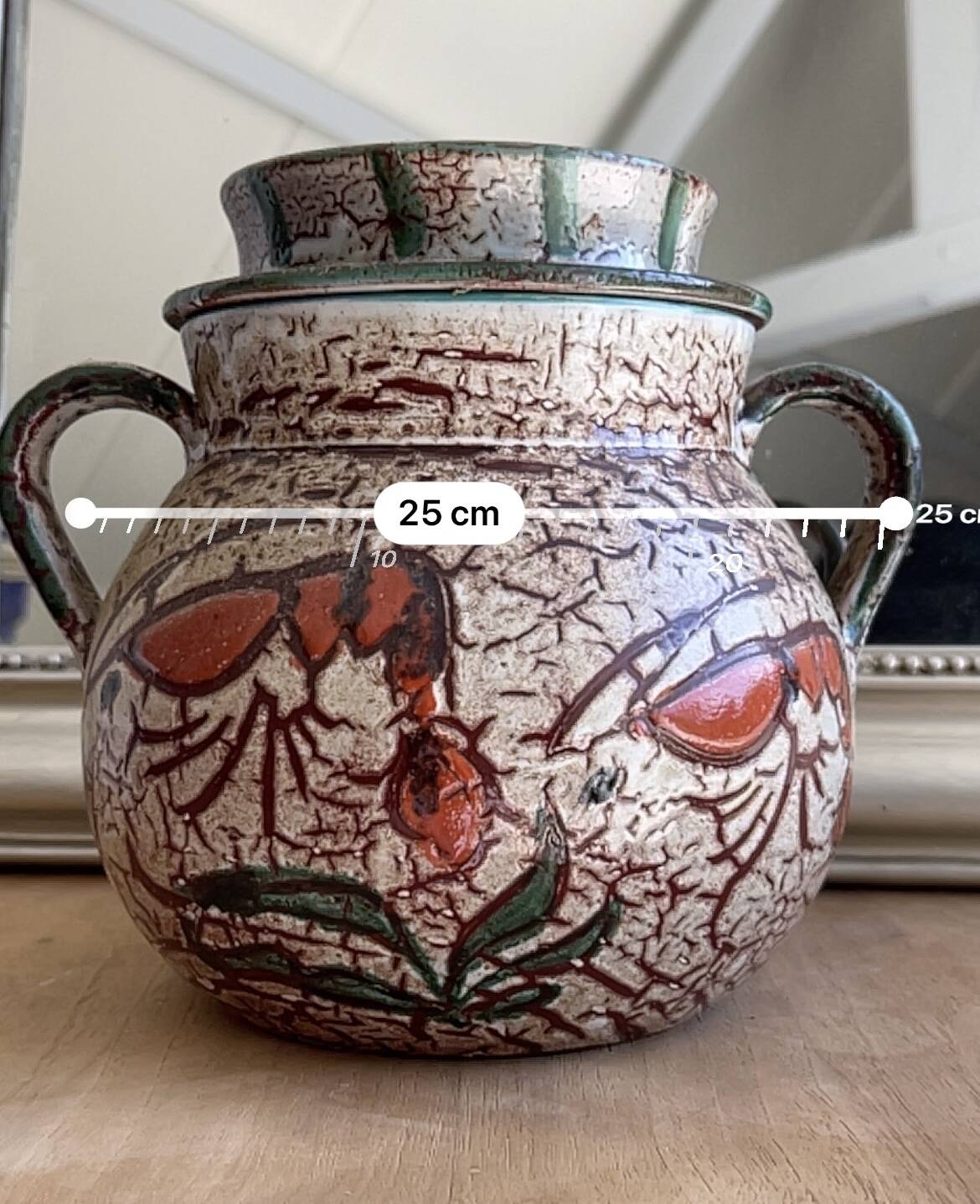 Large ceramic pot with fish decor – hand-painted piece