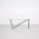 Table basse verre et acier années 50' forme libre