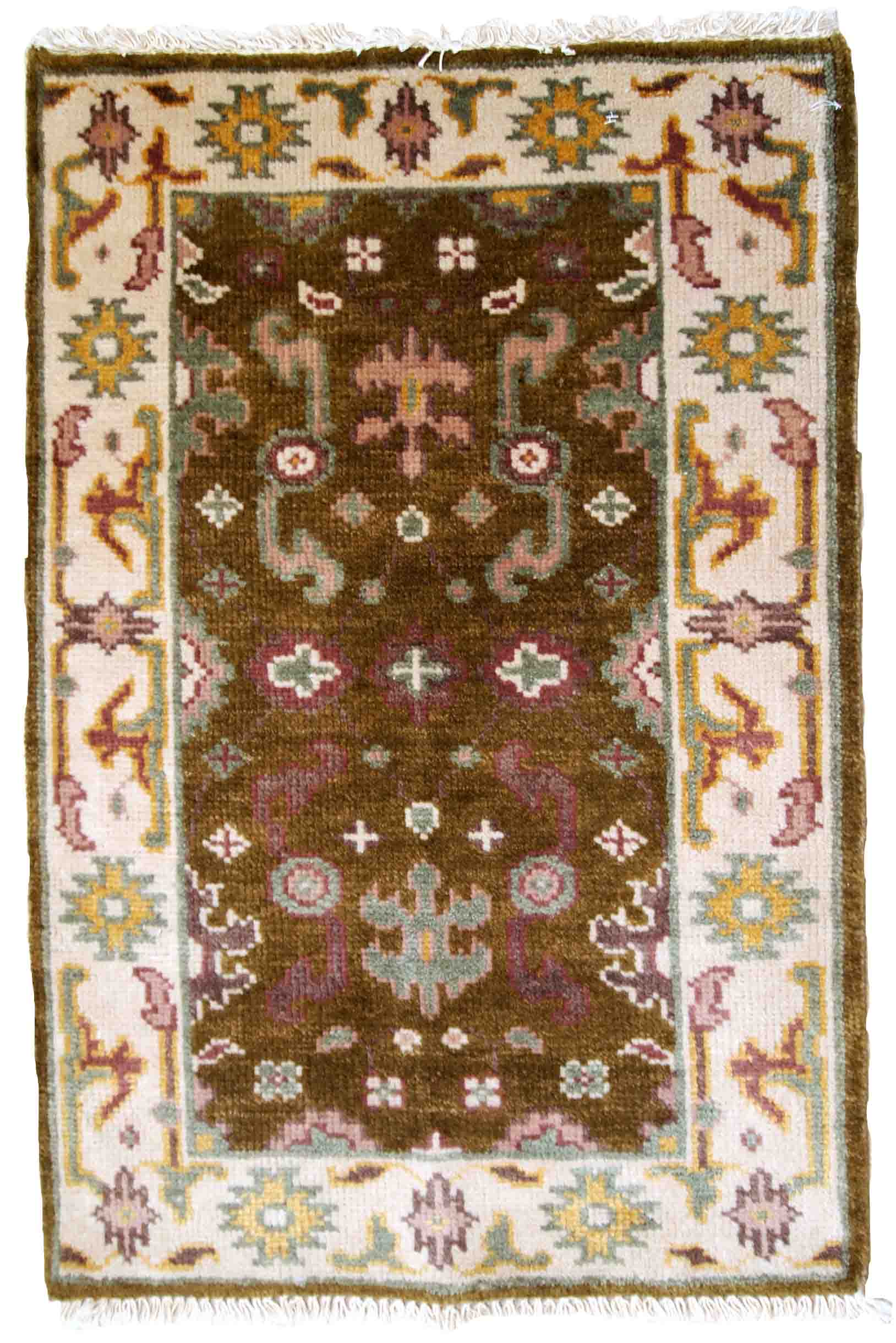 Vintage Indian Mahal handmade carpet 64cm x 97cm
