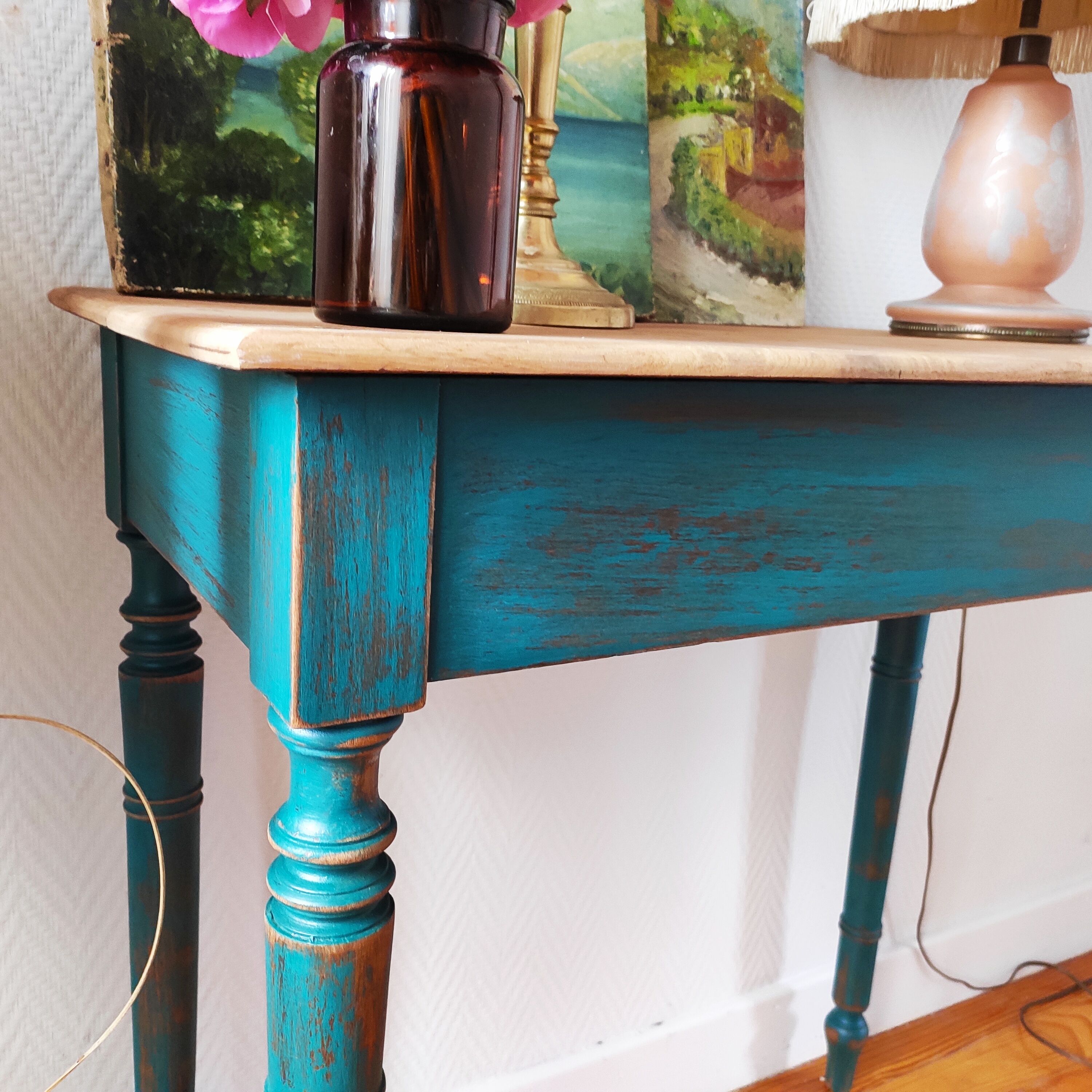 Patinated farmhouse table