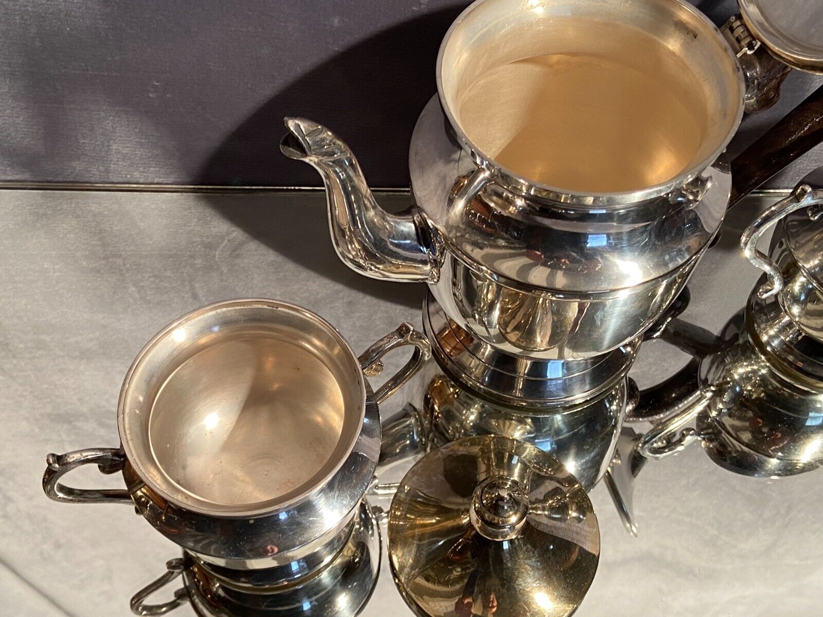 Tea set coffee Louis XV silver metal coffee maker teapot sugar pot milk pot