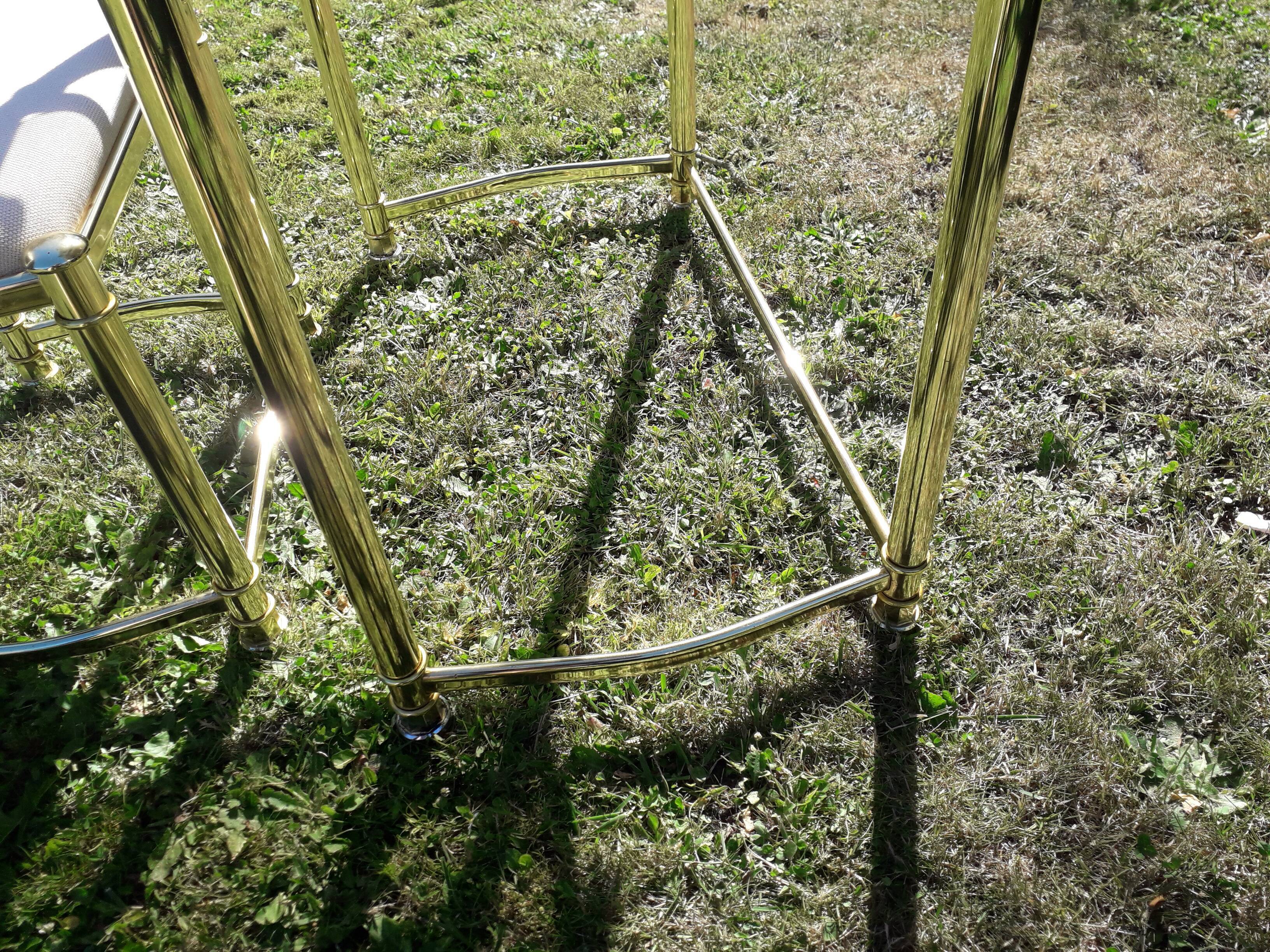 Vintage dressing table and golden metal stool