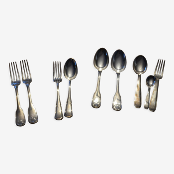silvered metal cutlery