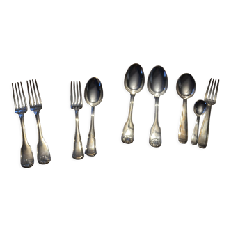 silvered metal cutlery