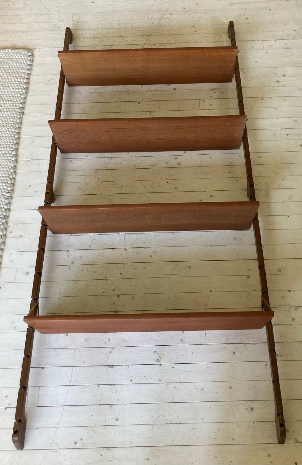 Ergo wall-mounted teak shelves, Vintage Scandinavian 1960s