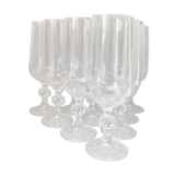 10 crystal champagne flutes