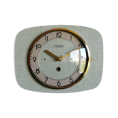 Horloge formica vintage pendule murale silencieuse rectangulaire "manufrance vert"
