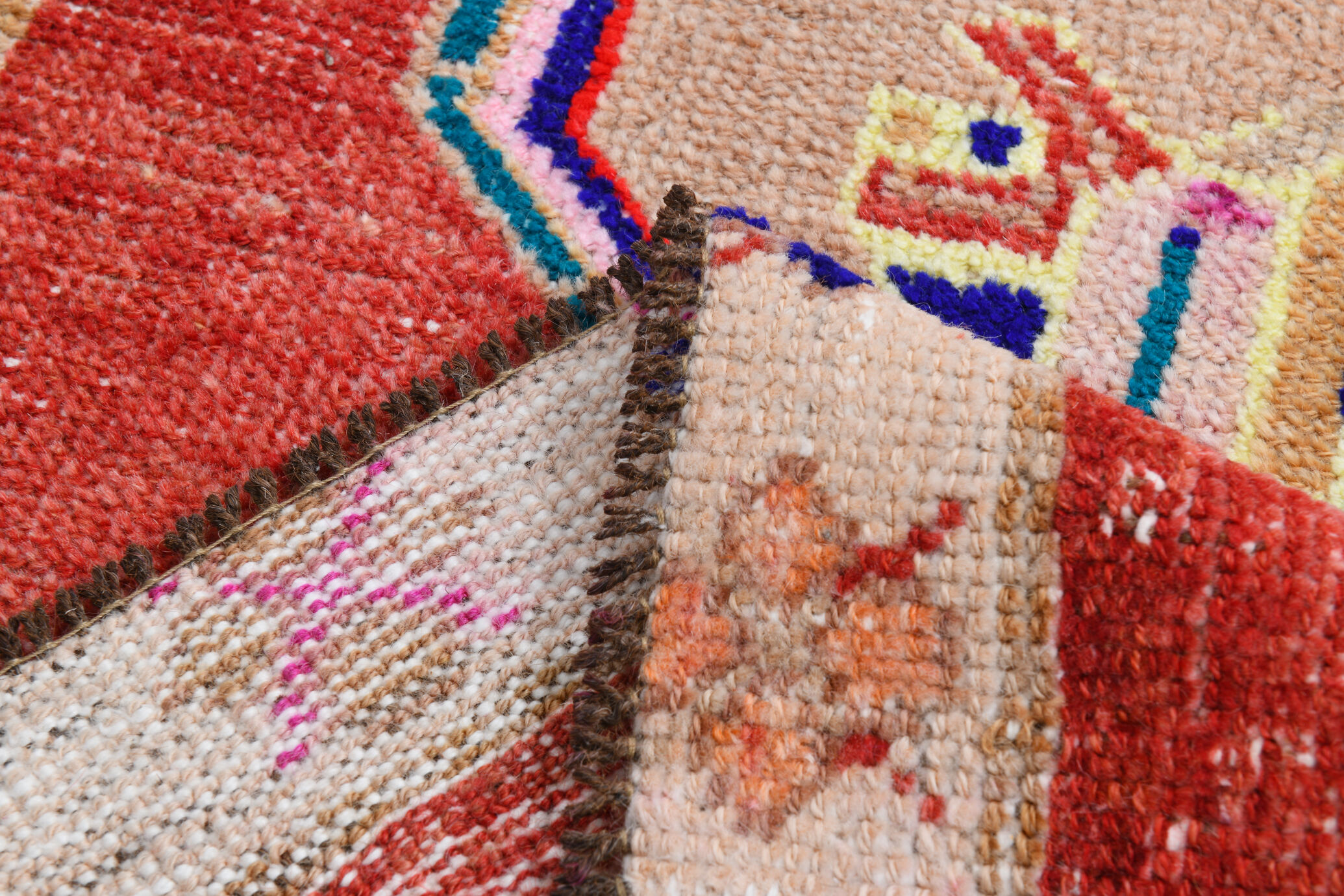 3x7 short vintage oushak runner rug