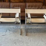 Pair of Wassily armchairs in canvas, Gavina edition, 1964