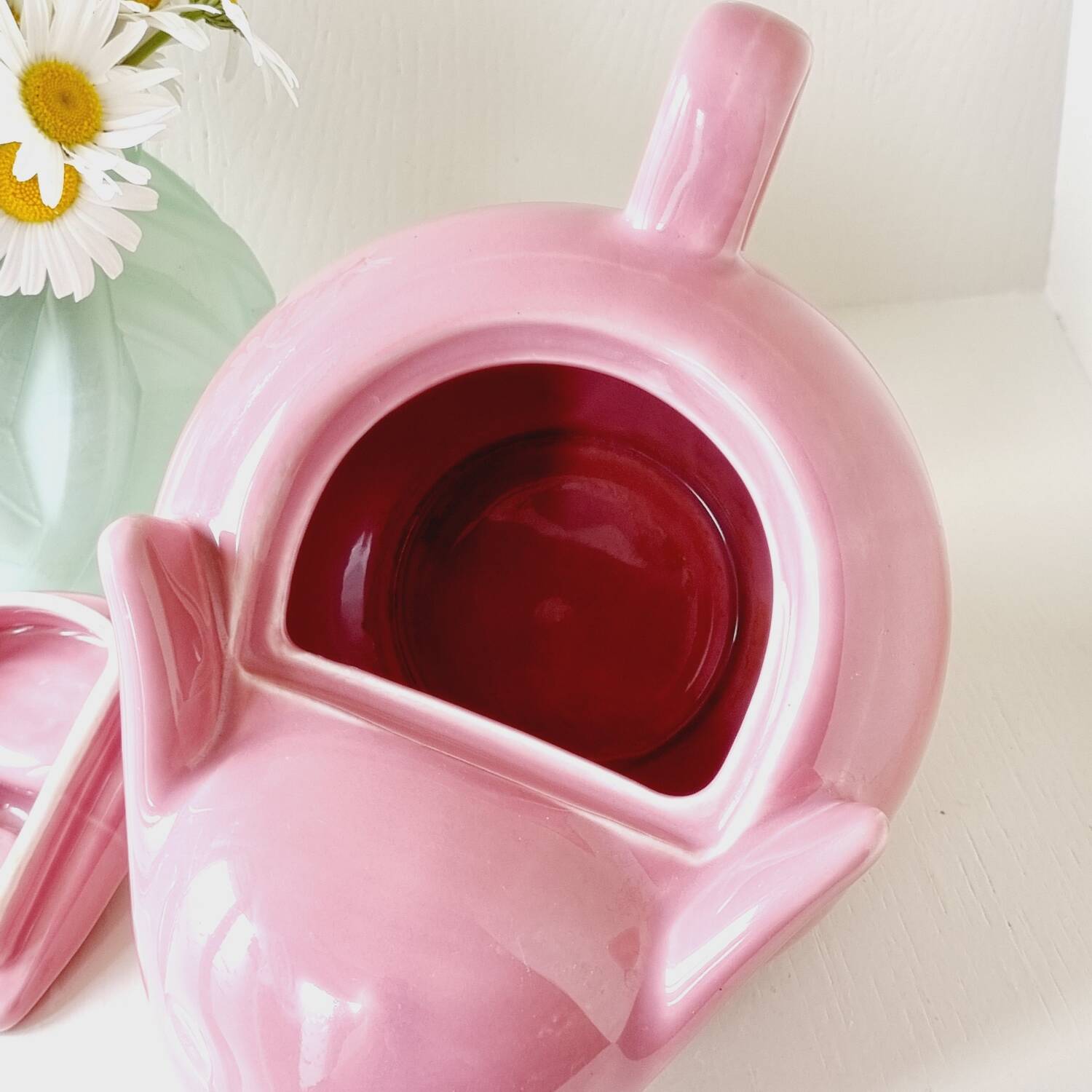 Pink ceramic elephant teapot