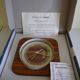 Horloge en formica acajou métal bois verre dans sa boite d'origine - Marque KIPLE - Années 70