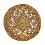 Vintage 70s braided rope table mat