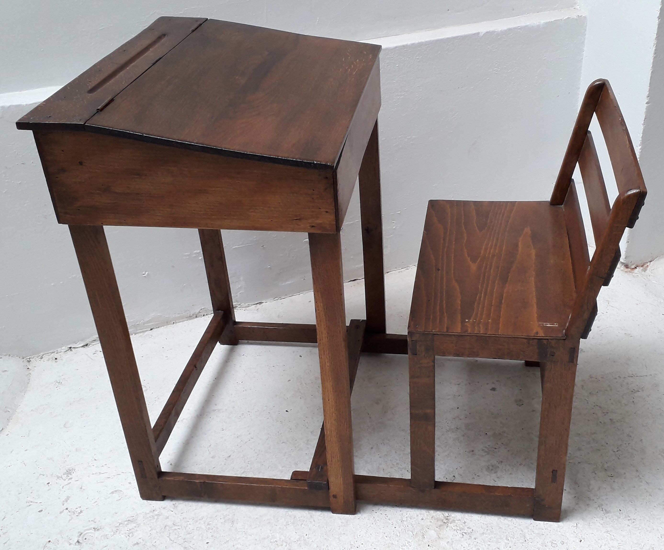 School boy's desk with sliding chair