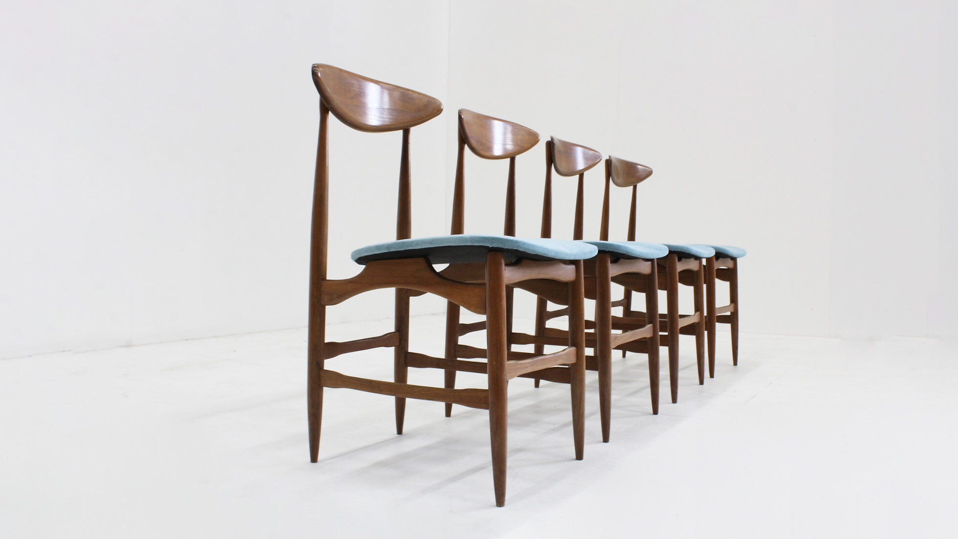 Vintage mid-century Italian dining room chairs 1960s, set of 4