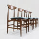 Vintage mid-century Italian dining room chairs 1960s, set of 4