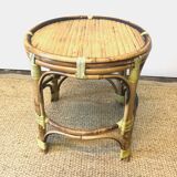Mini table door door rotin bamboo vintage 70 crafts France