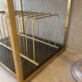 Golden brass and glass shelves
