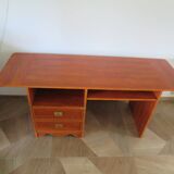 Elegant, functional Gautier desk - Large drop-leaf top - 2 drawers - Sliding shelf - 1990s