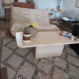 70s travertine coffee table