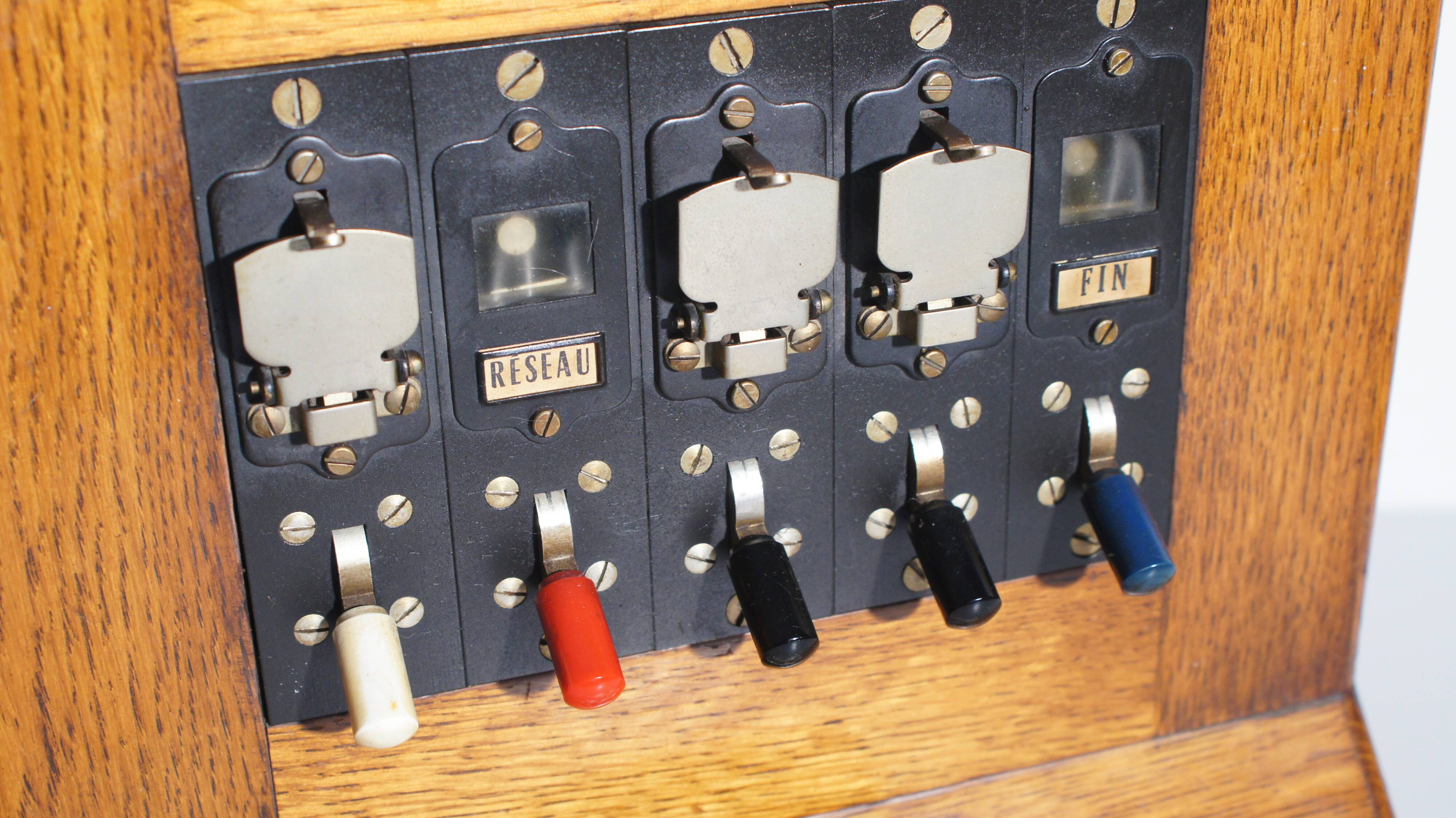 Wooden network telephone centre - vintage 1964