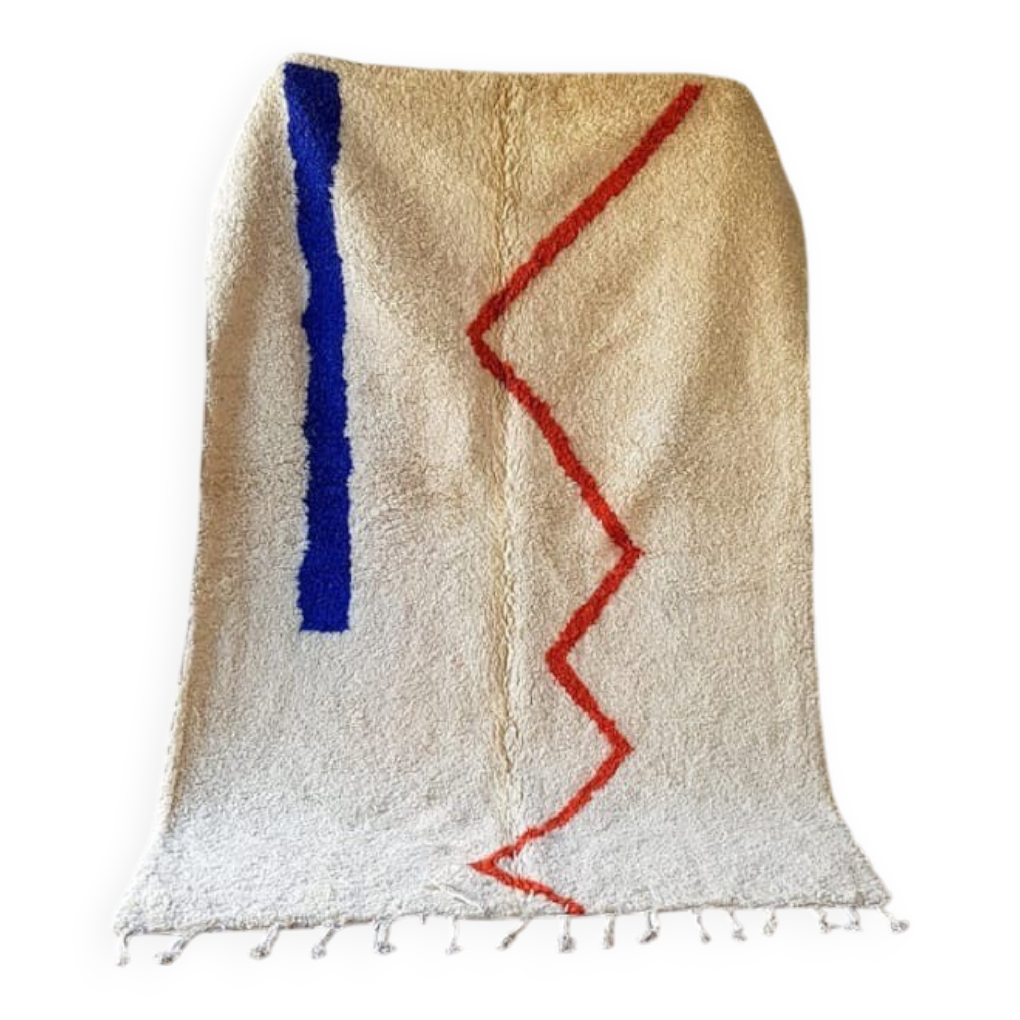 Tapis beni ouraine tissé main traditionnelle taille 100 x 200 cm