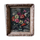 Old oil on canvas, bouquet of flowers, Montmartre style framing.