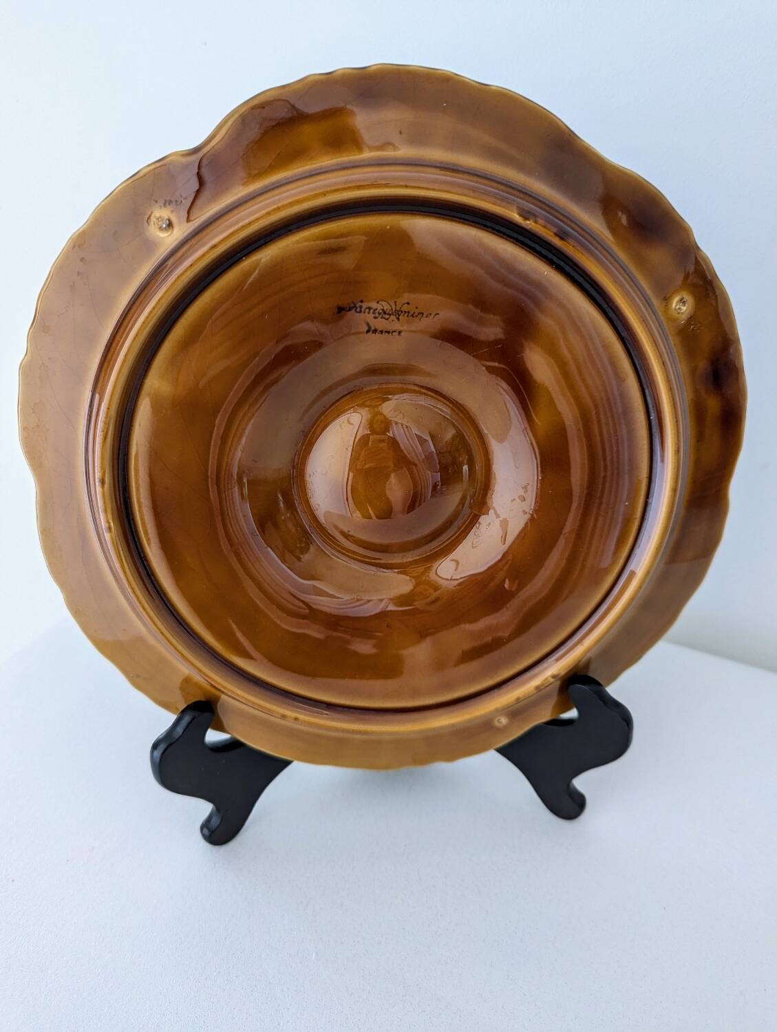 Set of 6 Sarreguemines oyster plates