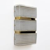 Pair of Modern Italian Murano Glass and Brass Sconces