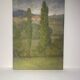 Tableau ancien, double face, paysage bord de Saône, début XX siècle