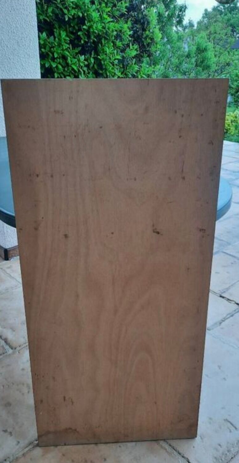 Oval table in cherry wood and zebra wood