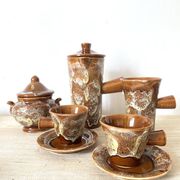 Tasses à café en céramique fat lava années 70