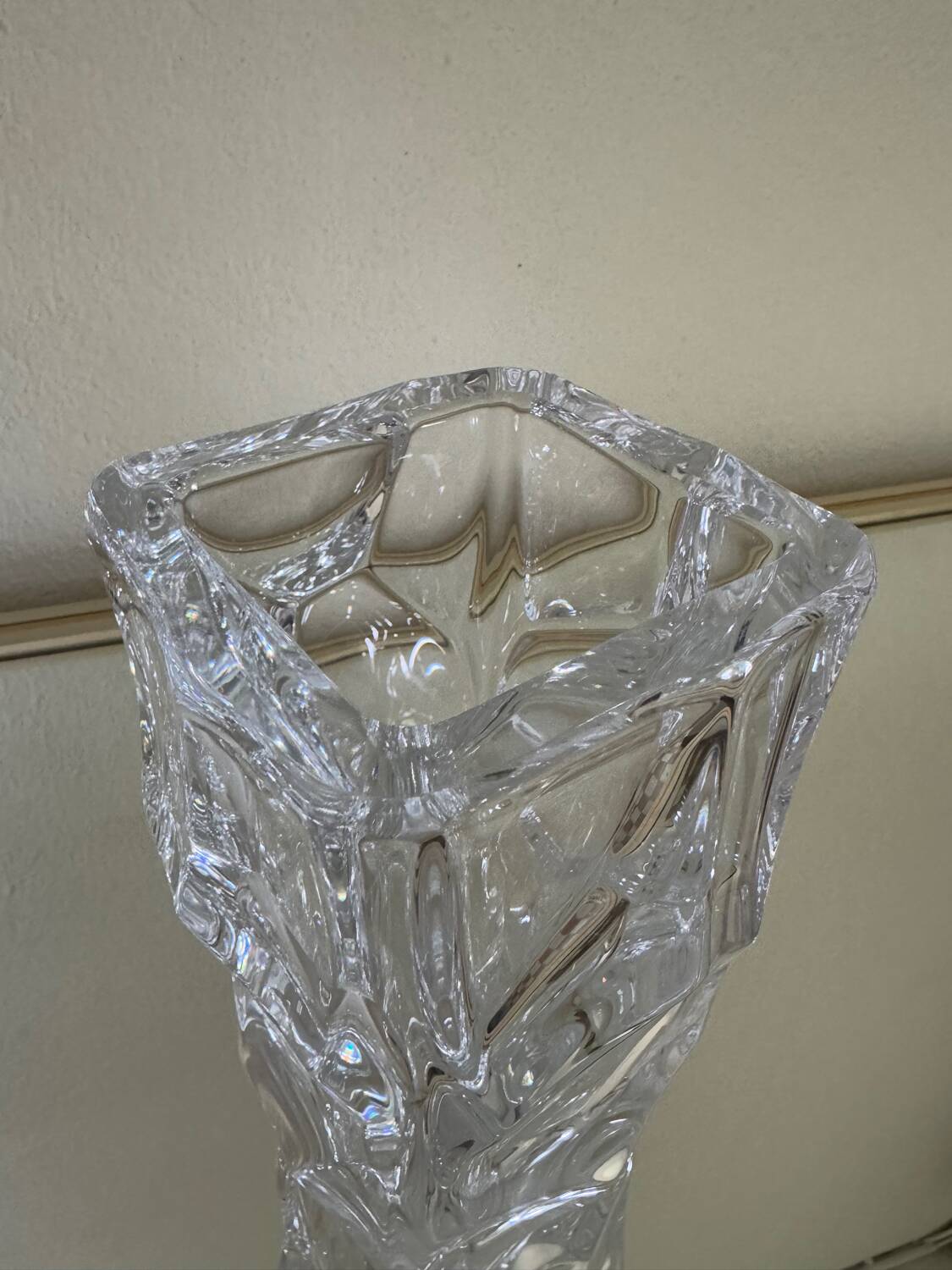 Solid Sèvres crystal vase from the 1950s