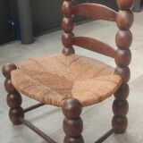 Rustic chair turned wood / design 20 th century