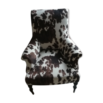 Fauteuil anglais Napoléon III vache