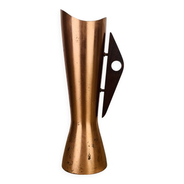 Scandinavian copper and teak vase from the 60s
