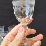 8 verres à Porto / vin en cristal gravé fin XIXème