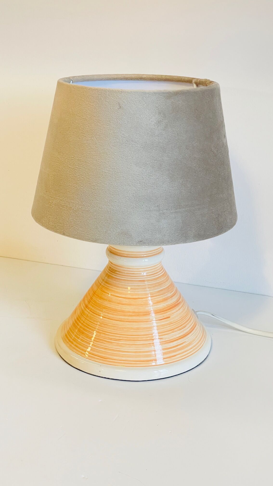 Geometric ceramic lamp by larec 80s