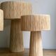 Minimalist bedside lamp raffia