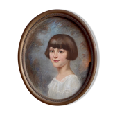 Portrait of a young girl, signed, 20th century