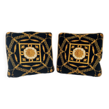 Paire de coussins noirs de haute qualité par Gianni Versace, Italie, années 1980-1990